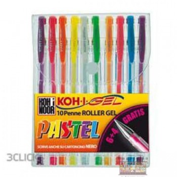 10 penne roller gel pastel