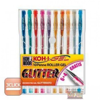 10 Roller gel glitterato