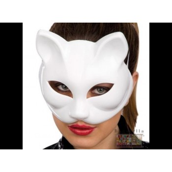 Maschera sagomata gatto bianco
