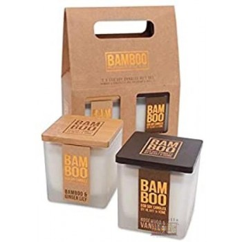 Gift set 2 candele 90gr bamboo