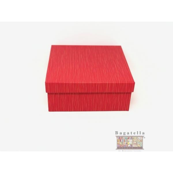 Scatola regalo rossa a righe 22x22x10