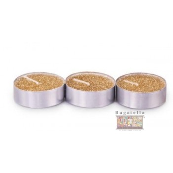 Set 3 candeline glitter oro