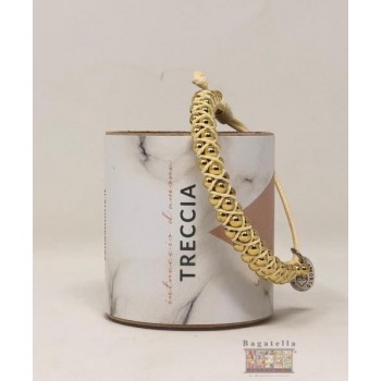 Bracciale treccia beige-oro