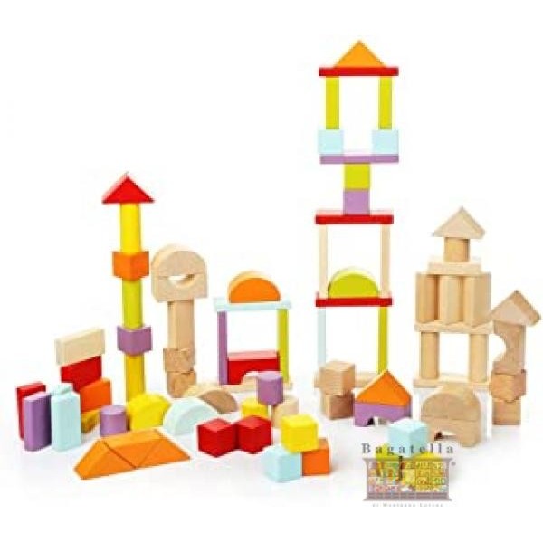 Set costruzioni in legno - blocchi per bambini la grande città