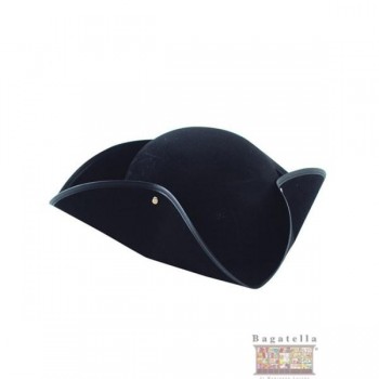 Cappello pirata tricorno nero