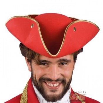 Cappello tricorno rosso