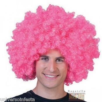 Parrucca afro fuxia