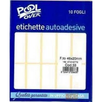 Etichette pool over 83x53 mm