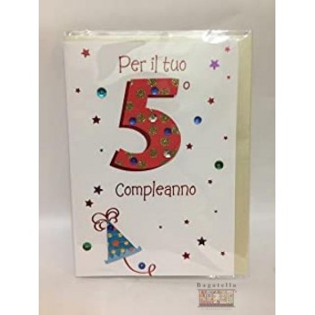 Biglietto auguri 5 anni