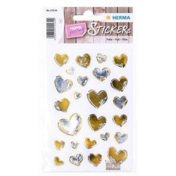 Stickers cuori oro e argento